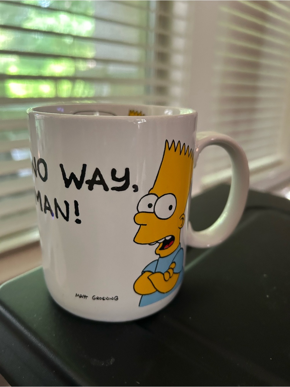 White Bart Simpson Ceramic Coffee Mug – Cartoon Graphic